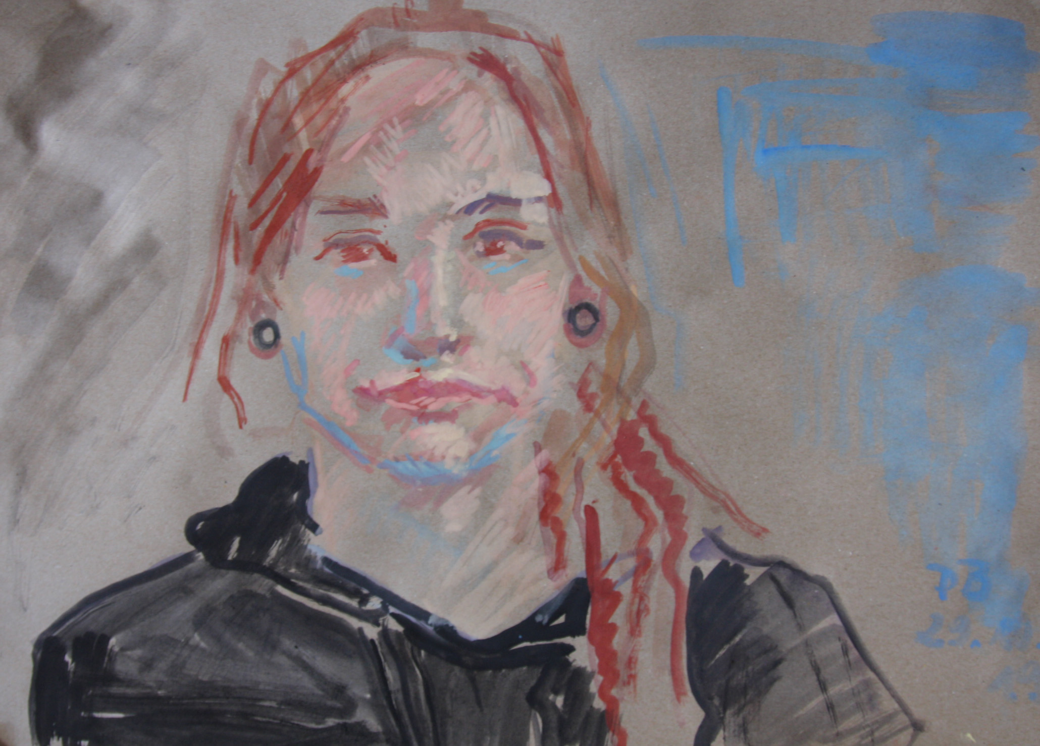 Susanne, schnelle Gouacheskizze, A3, 2019